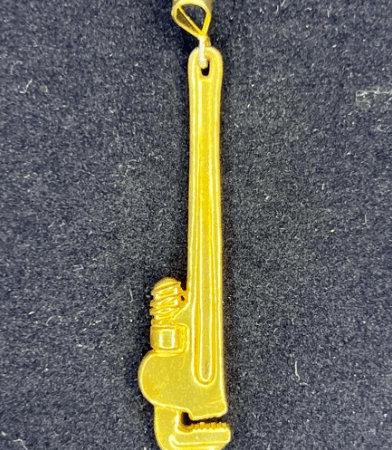 2” 24k gold plated over .999 silver pipe wrench only